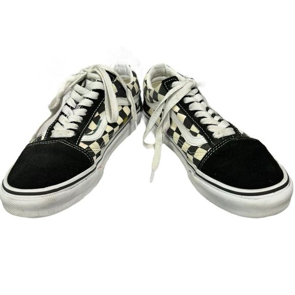 Vans Old Skool Checkerboard Black Cream Women's Men's Sneakers 7.5 - Picture 3 of 9